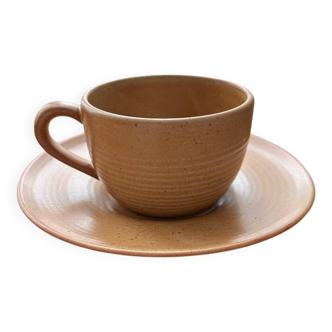 French stoneware cup and saucer