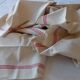 4 tea towels, rustic canvas, bistres.