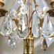 Paire Chandelier/Girandole Lyre en Bronze & Cristal Style Louis XVI