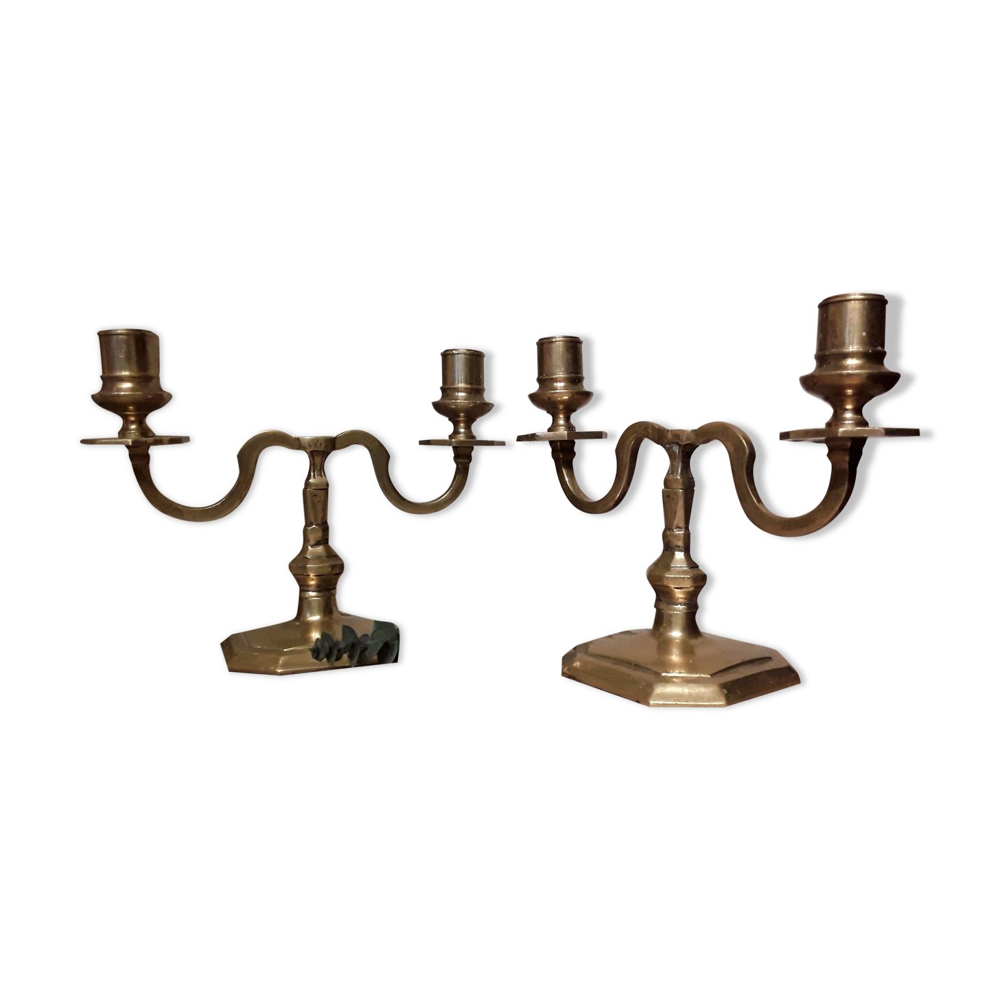 Pair of brass candlesticks