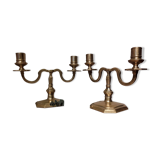 Paire de chandeliers en laiton