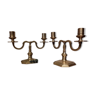 Pair of brass candlesticks