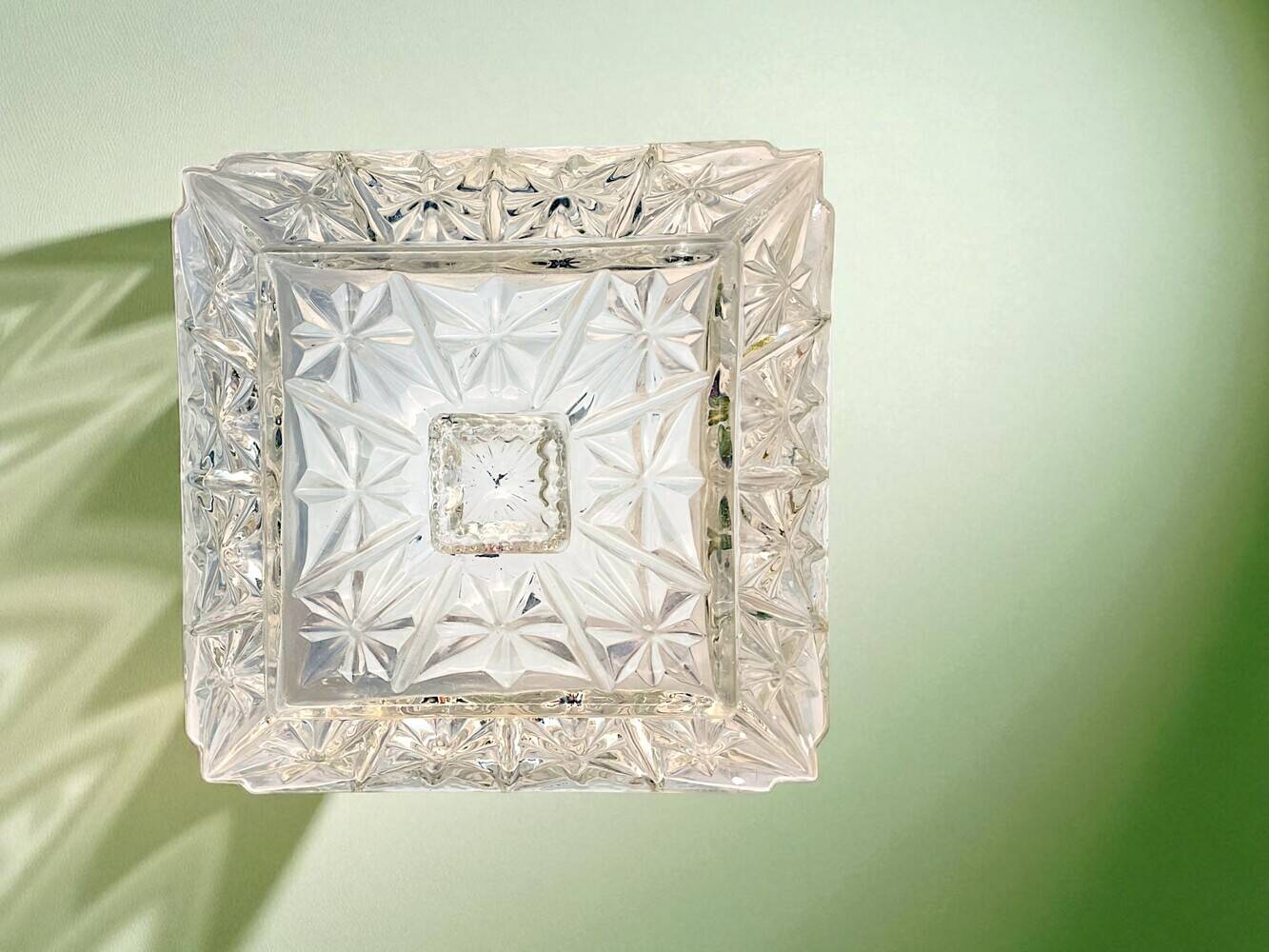 Glass flush mount light for ceiling or wall