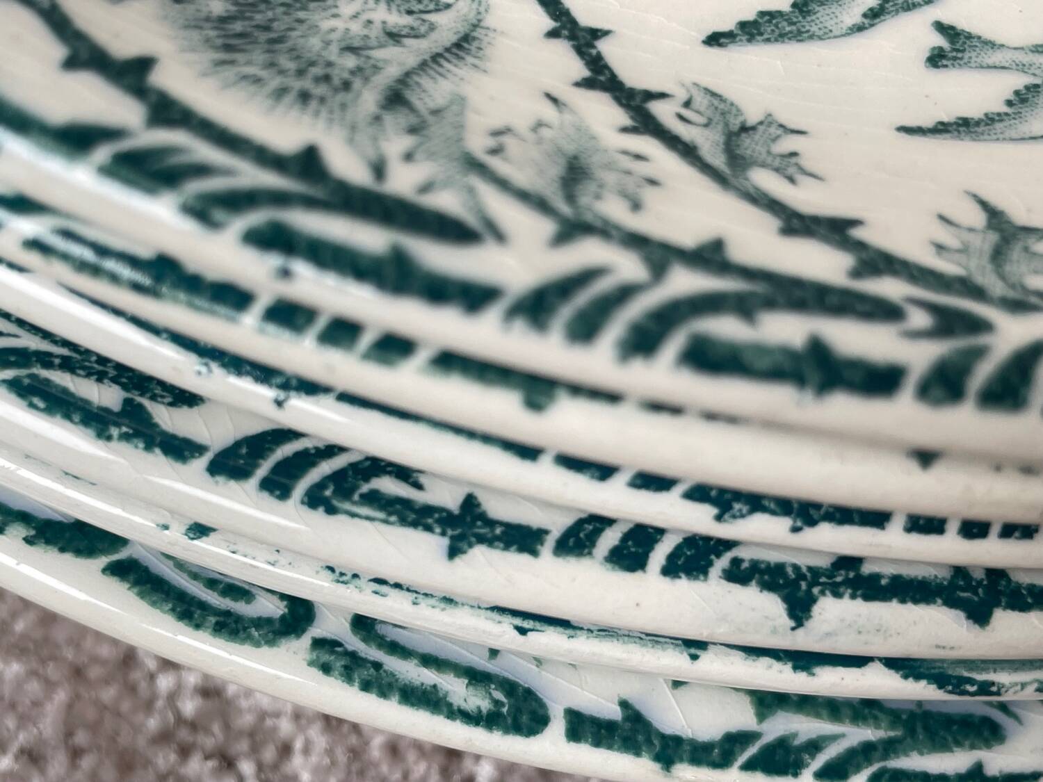 6 Longwy Ironstone Flat Plates, Richelieu Pattern