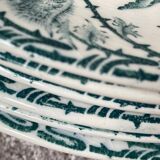 6 Longwy Ironstone Flat Plates, Richelieu Pattern