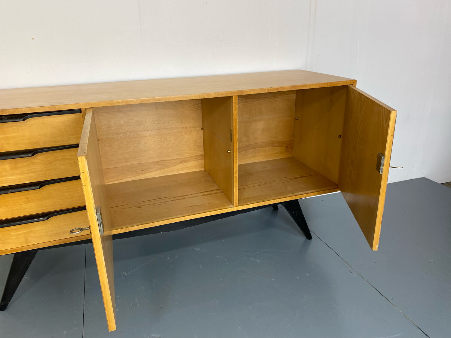 mid-century modern birch sideboard, 1950s