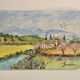 Tableau huile sur toile Paysage d'Oc signé Fernand Brenas