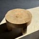 Coffee table, four-legged low table in natural solid monoxyle mango wood.