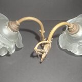 Vintage glass flower wall lamps