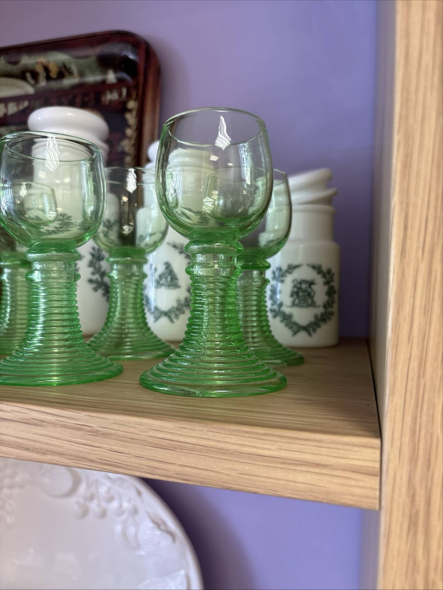 Set of 6 Alsatian crystal stem glasses in ouraline – Röme style