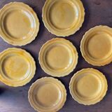 Set of 7 honey-colored plates in glazed clay Pottery Ravel