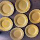 Set of 7 honey-colored plates in glazed clay Pottery Ravel