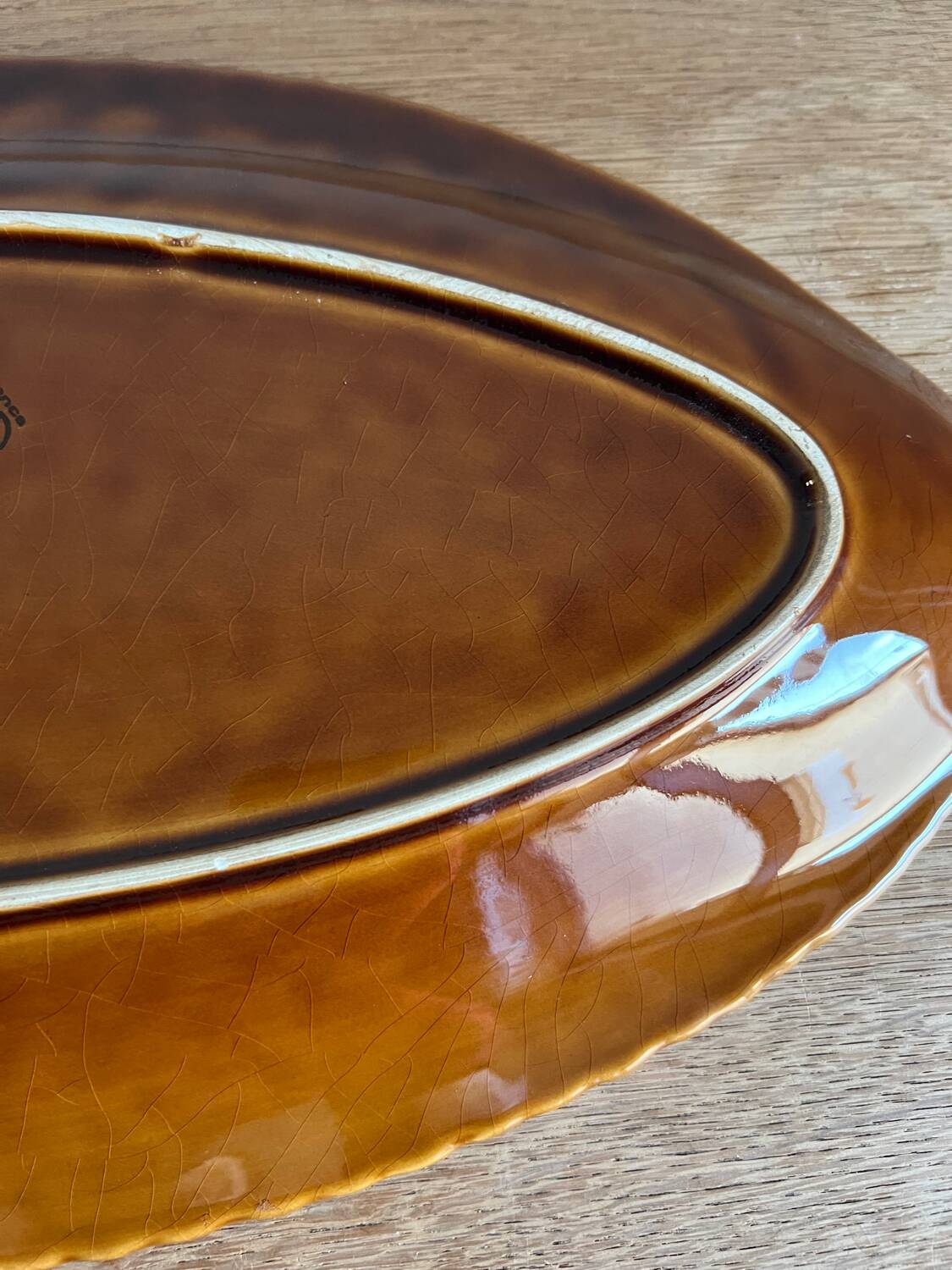 Sarreguemines fish barbotine dish 1970