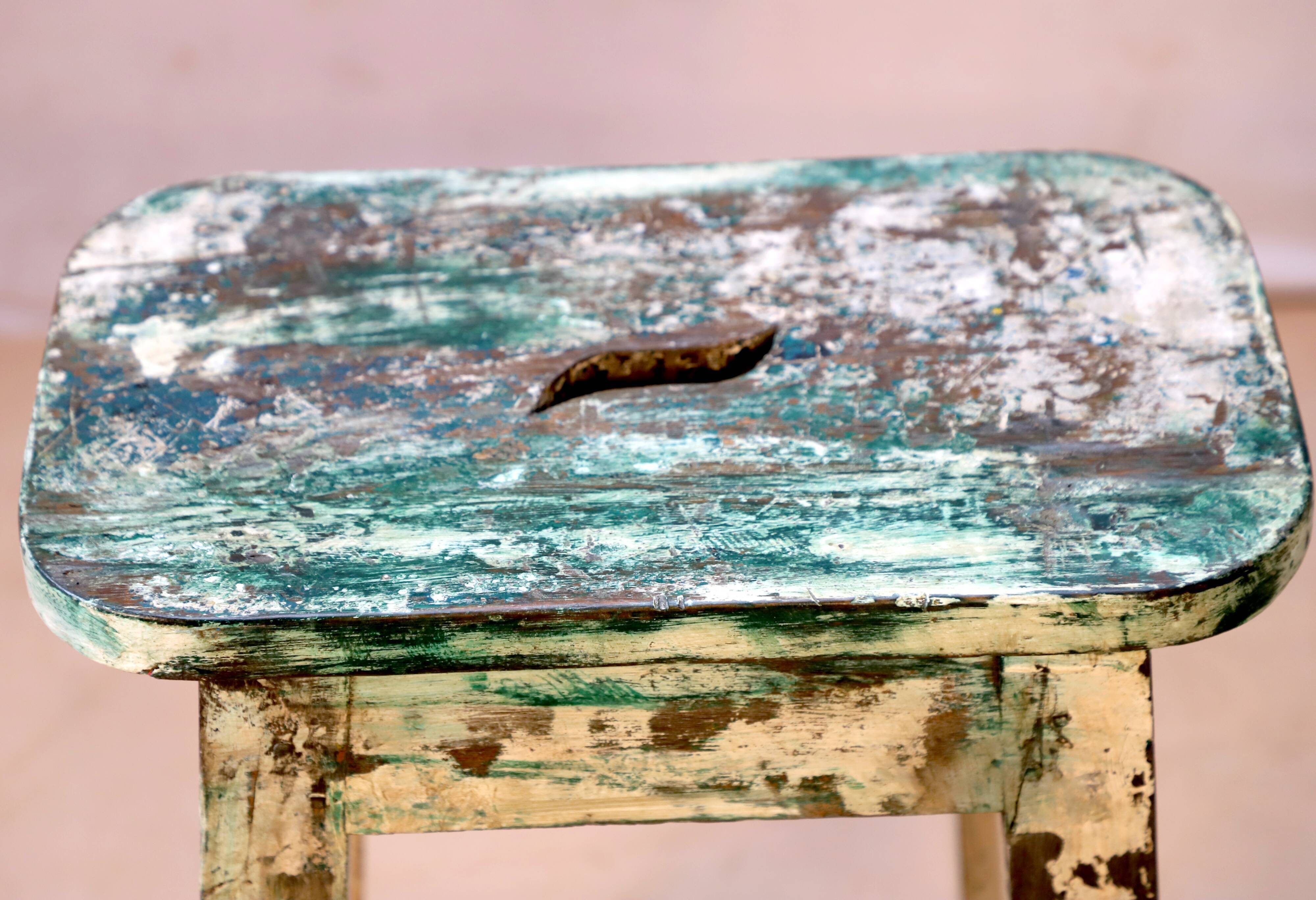 Old Burmese teak workshop stool