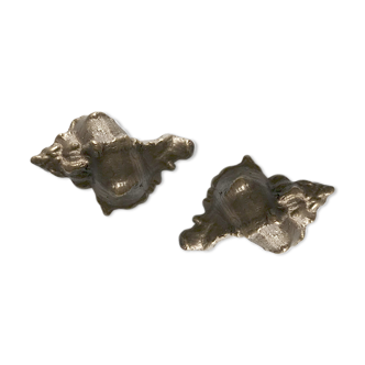Paire de coquillages en bronze massif