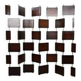 Vintage screen in wood and brass