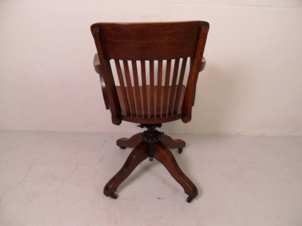 Antique oak office armchair