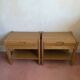 Pair of bedside tables in solid elm attributed to SIMAT, years