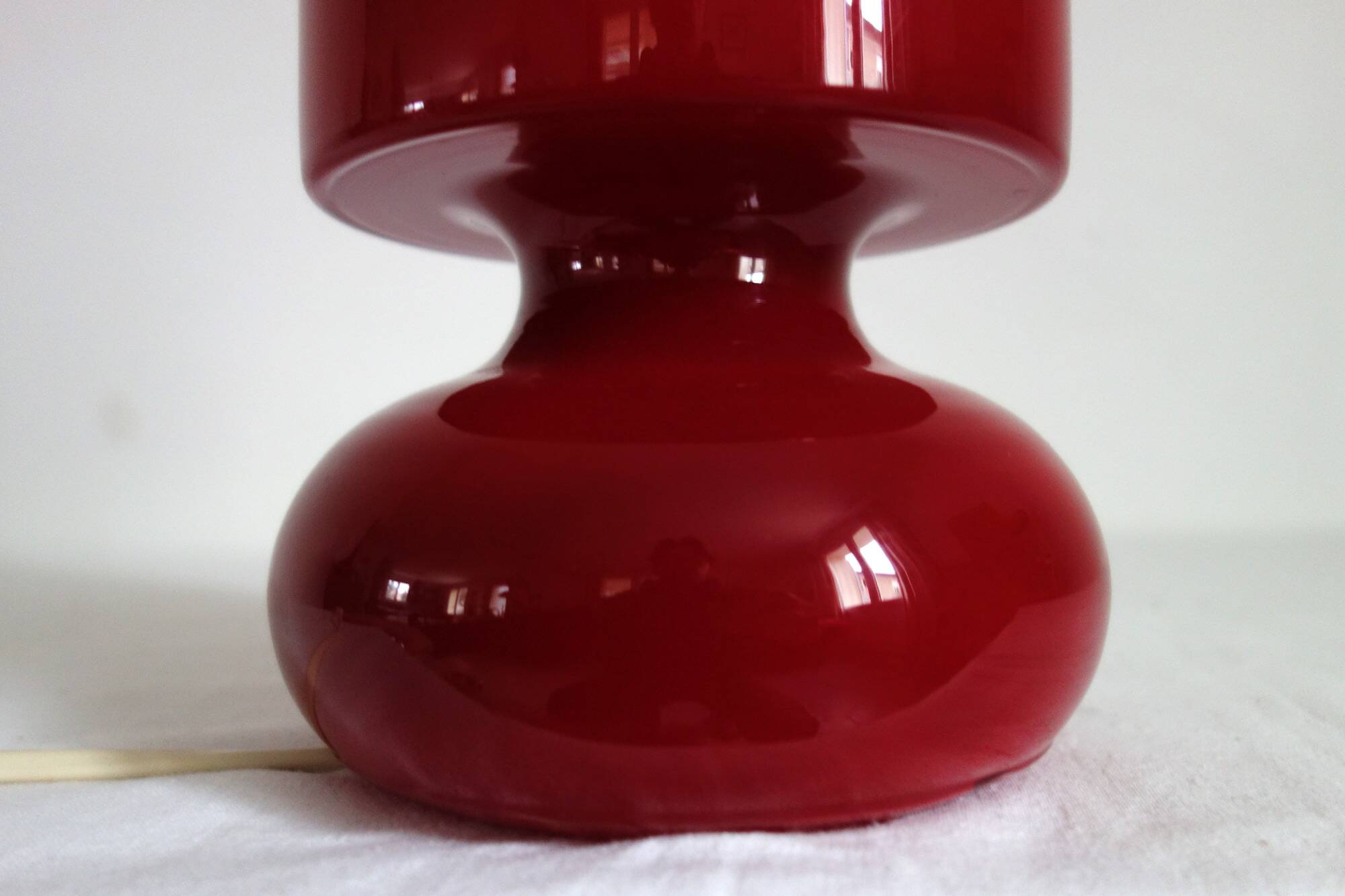 Red glass mushroom lamp IKEA from the 90s.