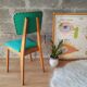 Beech chair compass feet 50s- 60s vinyl - vintage