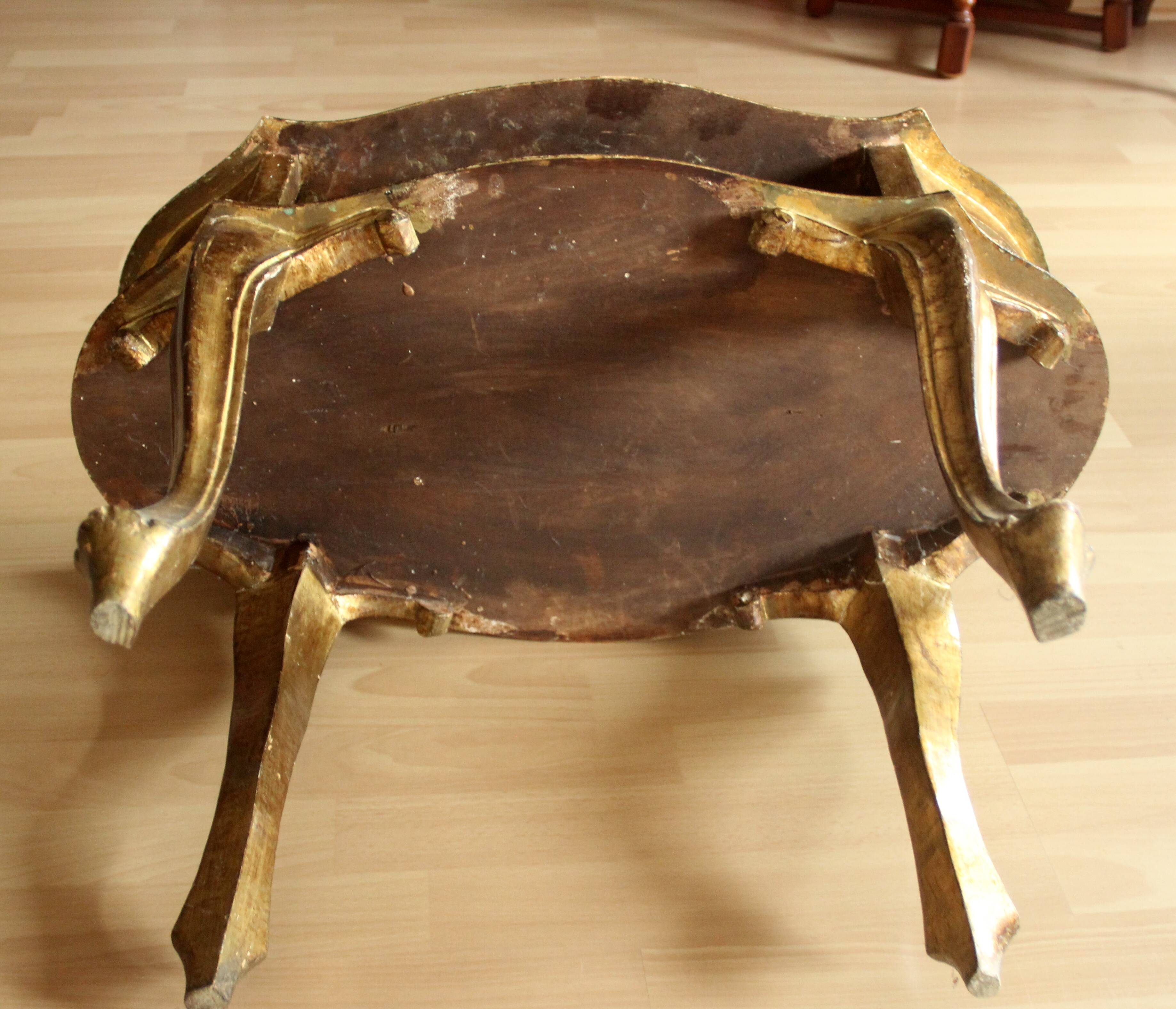 Florentine wooden side table - small coffee table - made in Italy - Vintage
