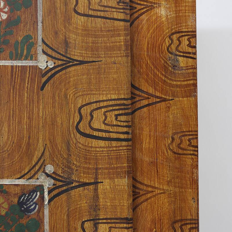 Folk art painted bridal armoire