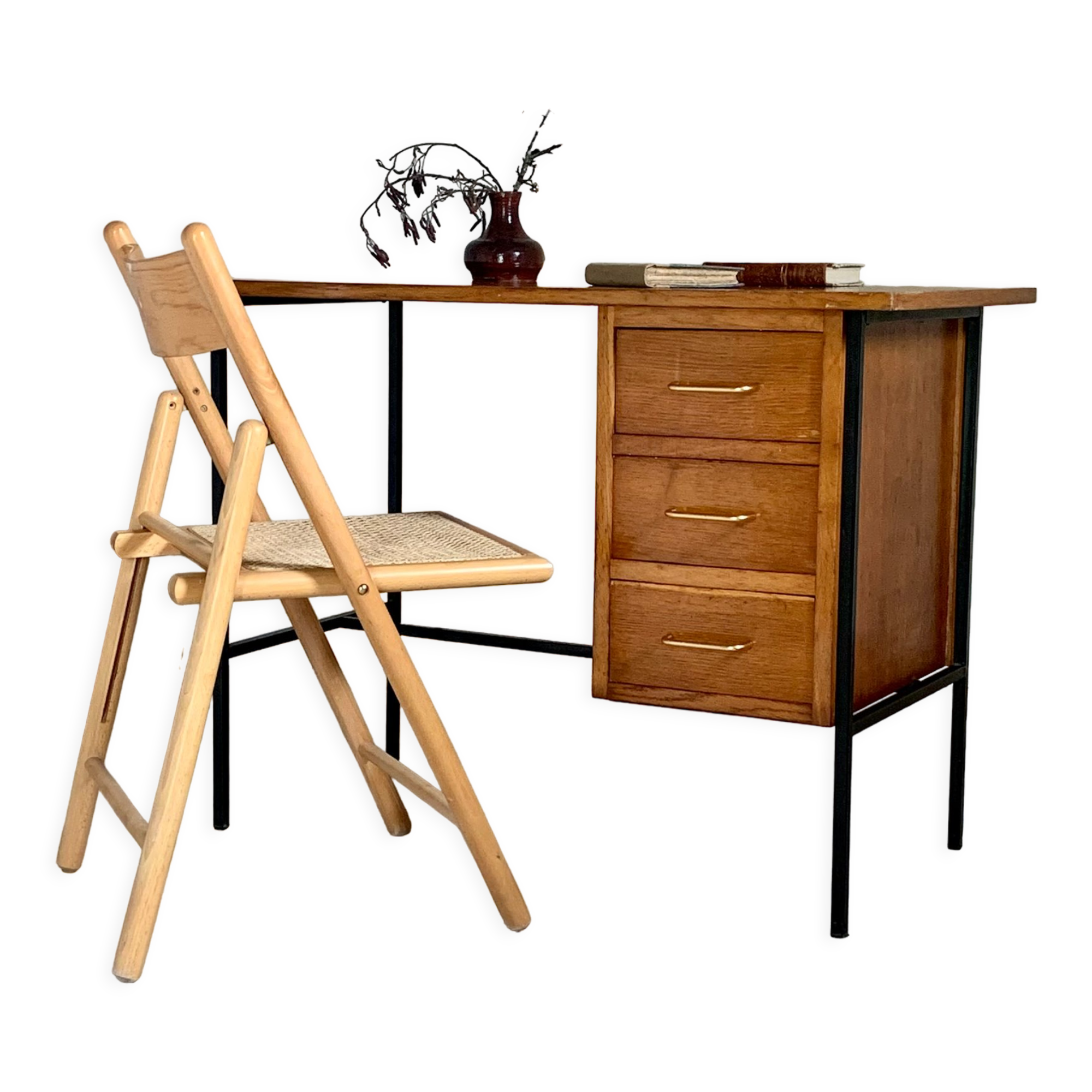 Vintage modernist oak desk