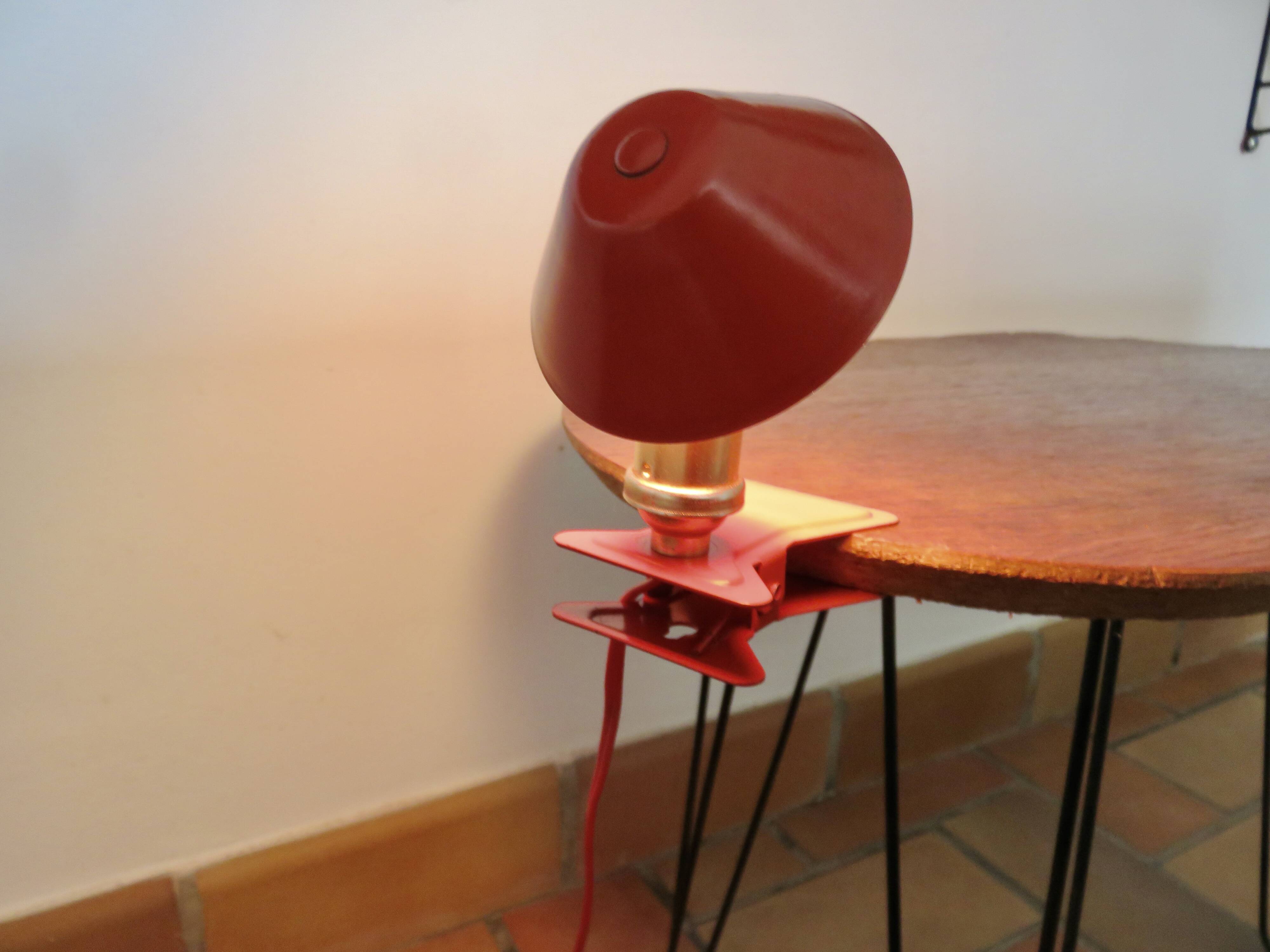 Lampe champignon à pince années 50 60