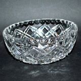 Coupe ronde en cristal taillé de saint-louis biseaux croisés