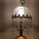 Lampe de table Peris Andreu, laiton doré, verre dépoli décoré, Espagne, années 60.