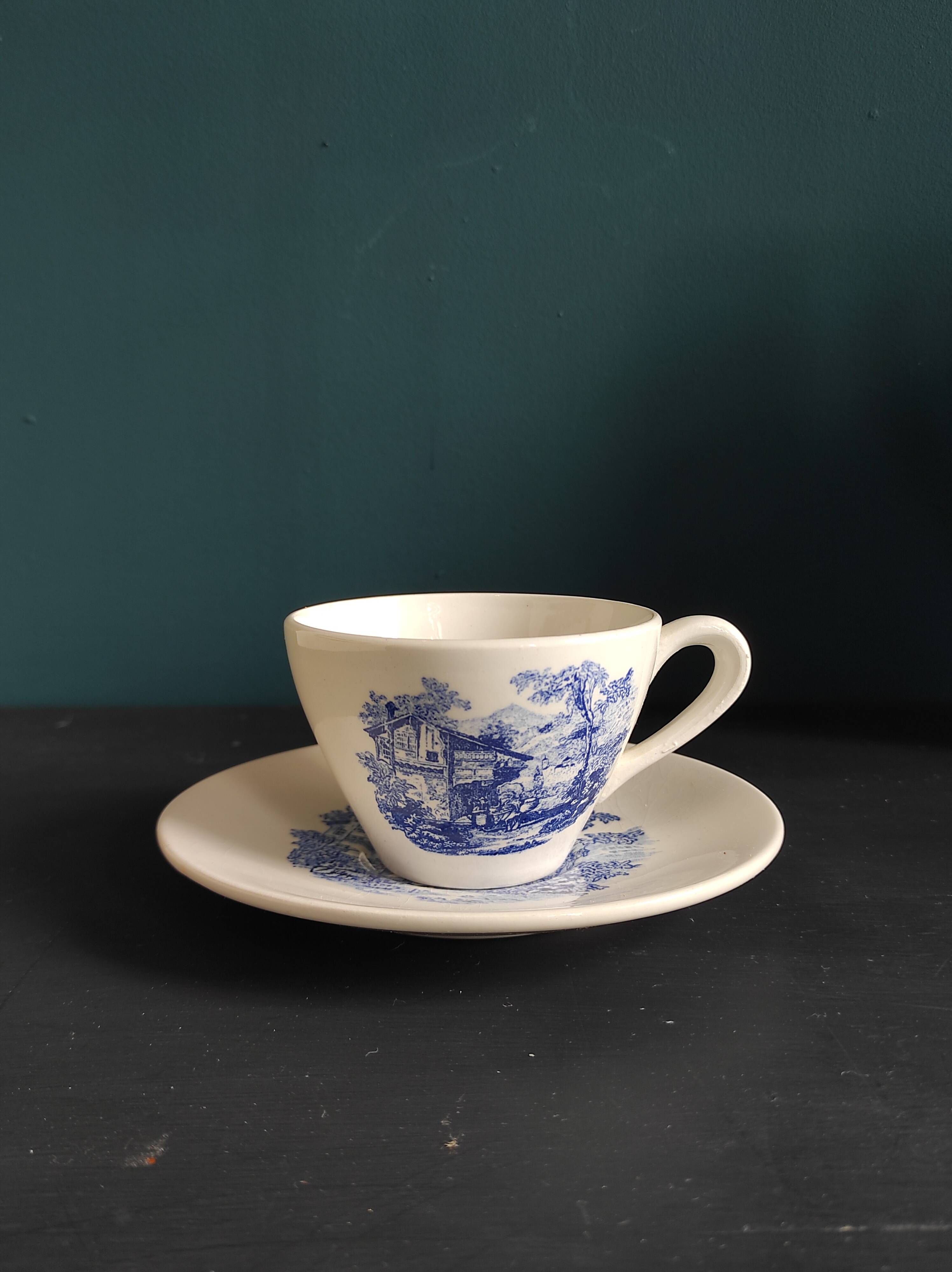 French Vintage Luneville porcelain coffee set