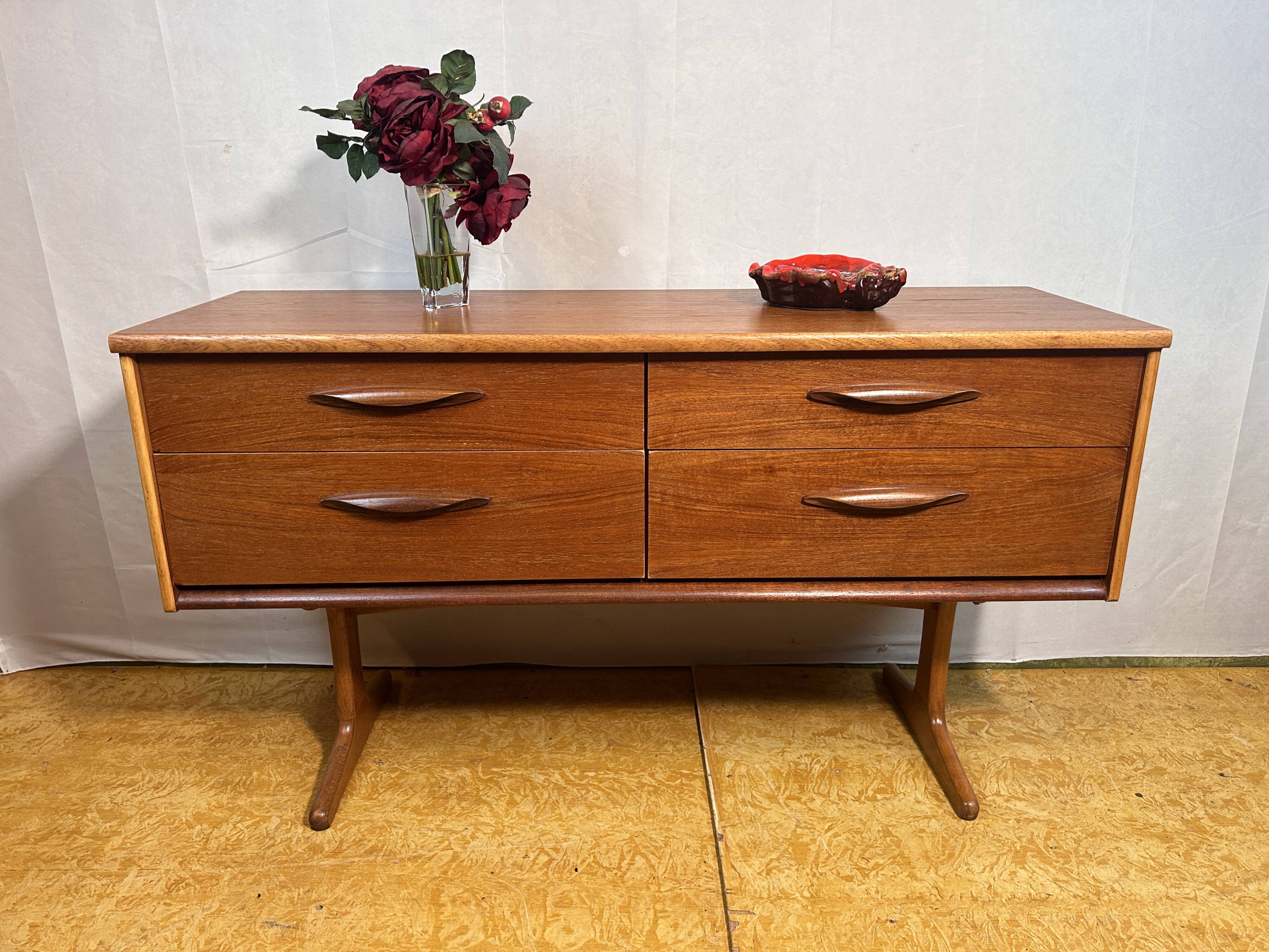 Mid century retro vintage teak small sideboard by Austinsuite 1960