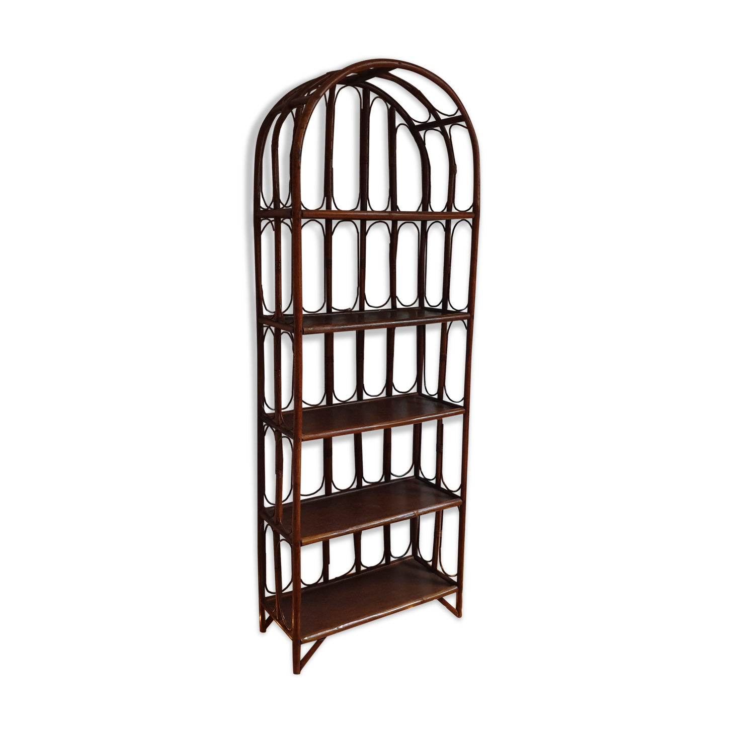 Vintage rattan bookcase