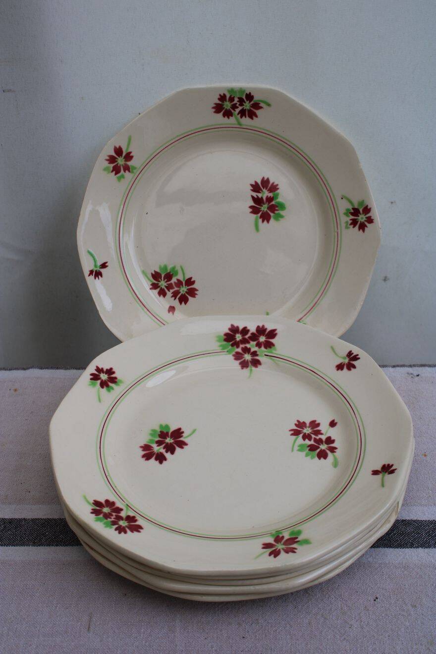 Set of 6 ceramic dessert plates