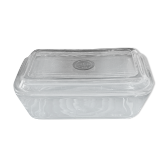 Rectangular butter dish with Duralex glass lid