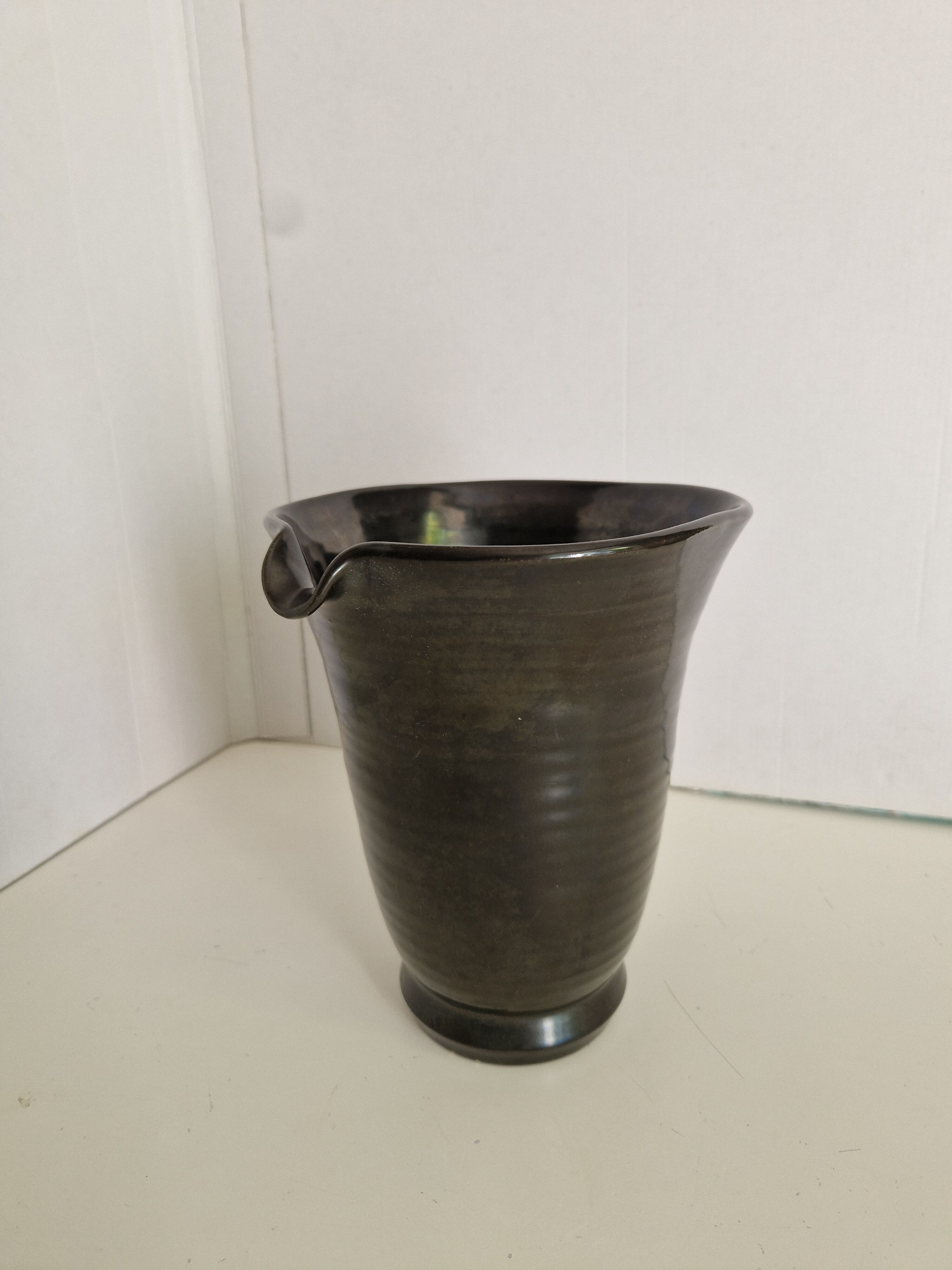 Pichet Accolay 1960s 1970s Enamelled Metallic Black