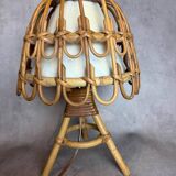 Mid-Century French Rattan and Wicker Table Lamps by Louis Sognot, 1960s,