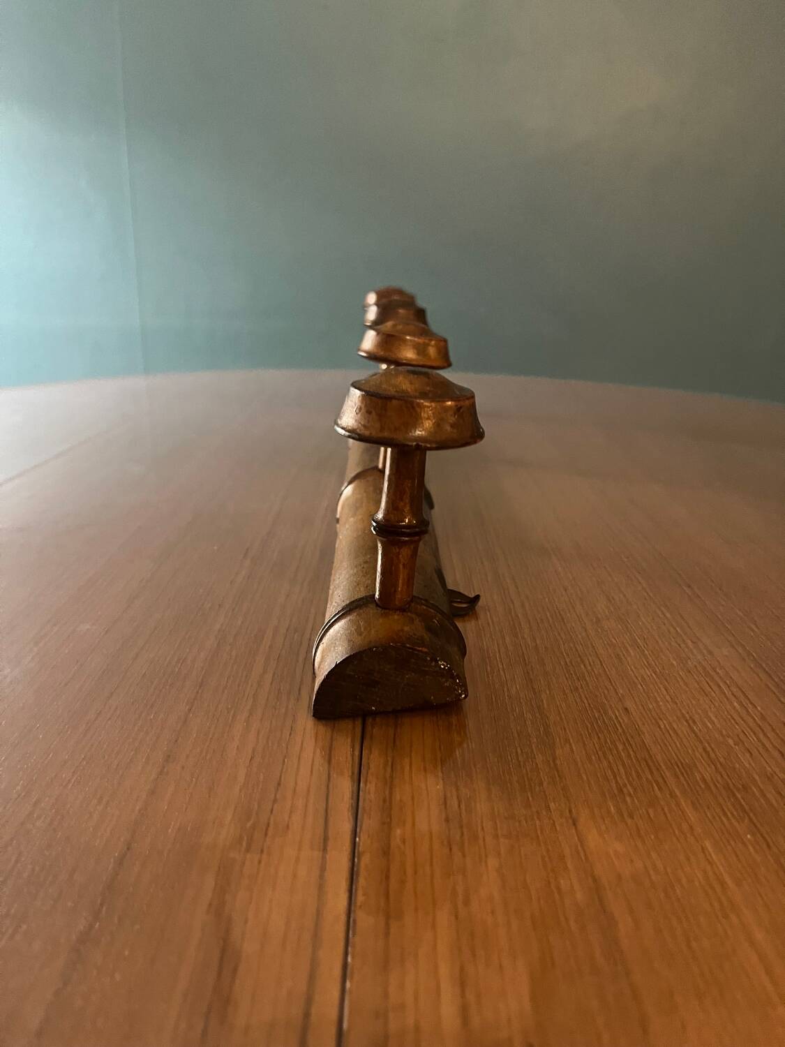 Old wooden wall coat rack