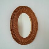 Rattan oval mirror 43x56cm