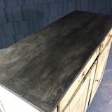 Old patinated painted wooden sideboard