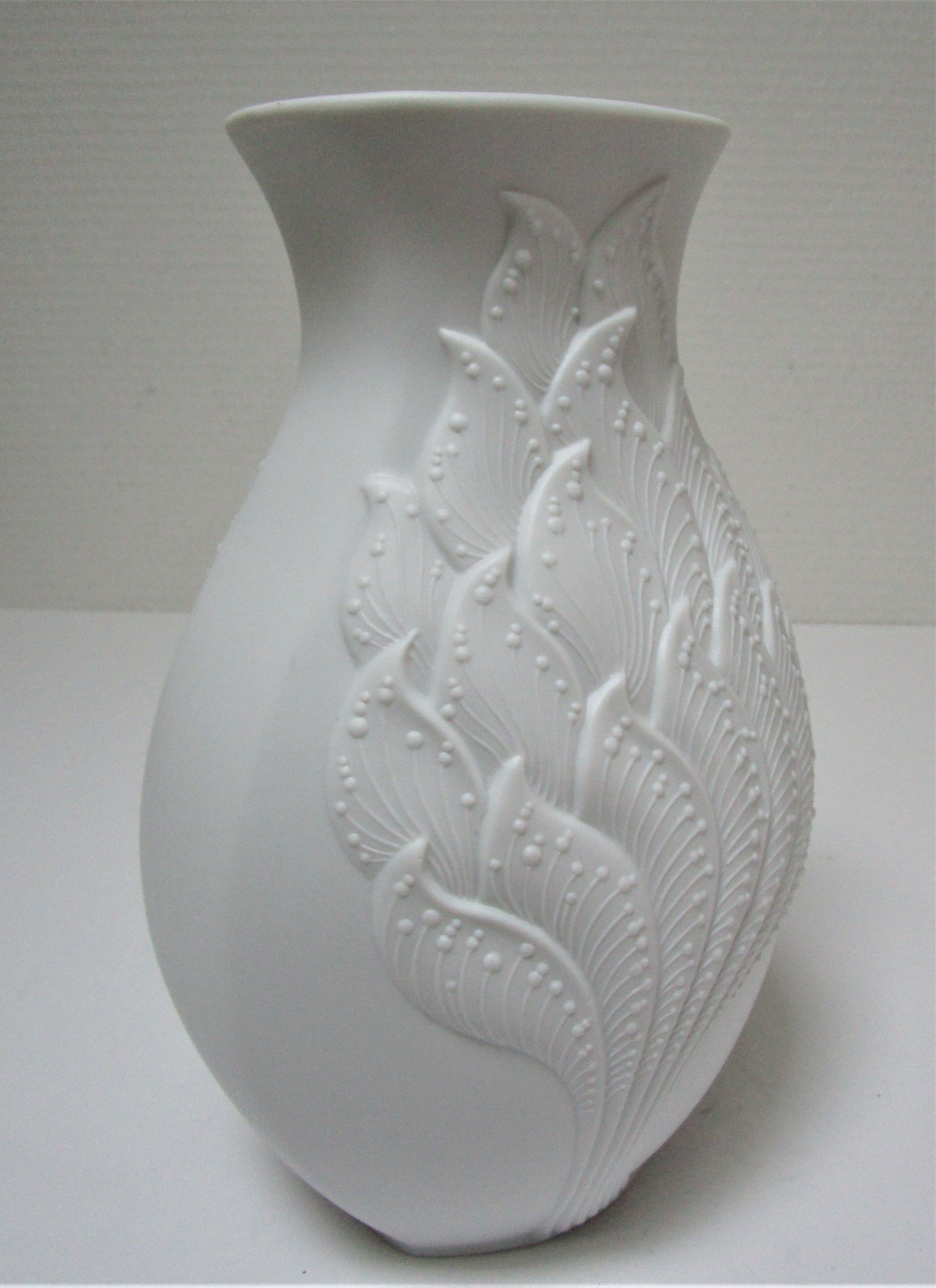 Porcelain vase biscuit Manfred Frey for AK Kaiser vintage vegetable decoration