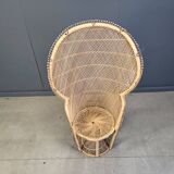 Vintage wicker peacock chair, 1970s