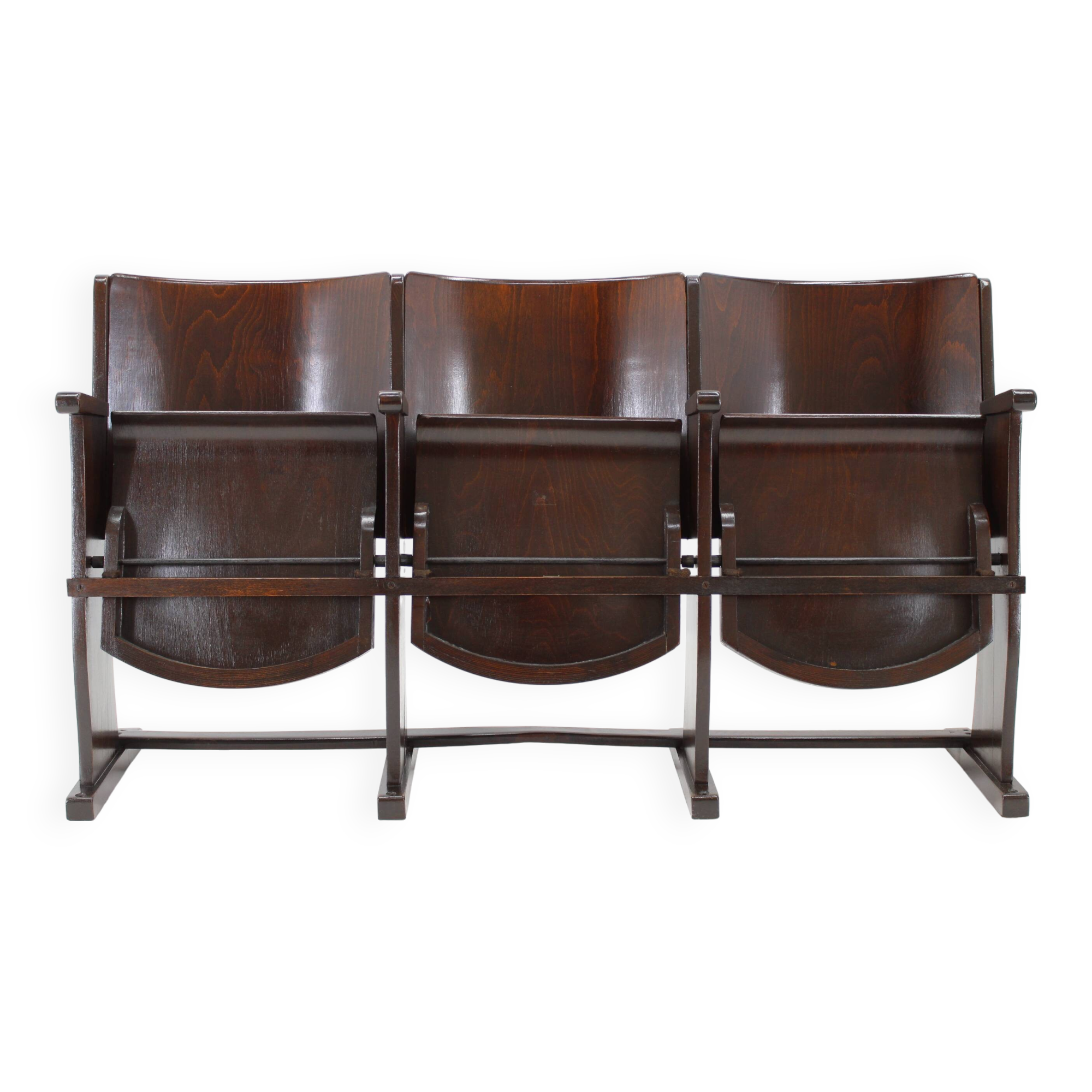 1970s 3-Seater Cinema Bench by TON, Czechoslovakia