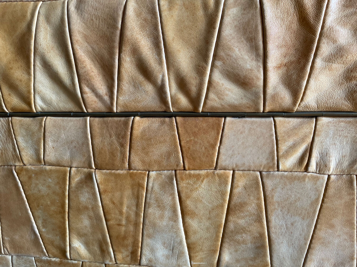 Banc pouf coffre en cuir patchwork  De Sède