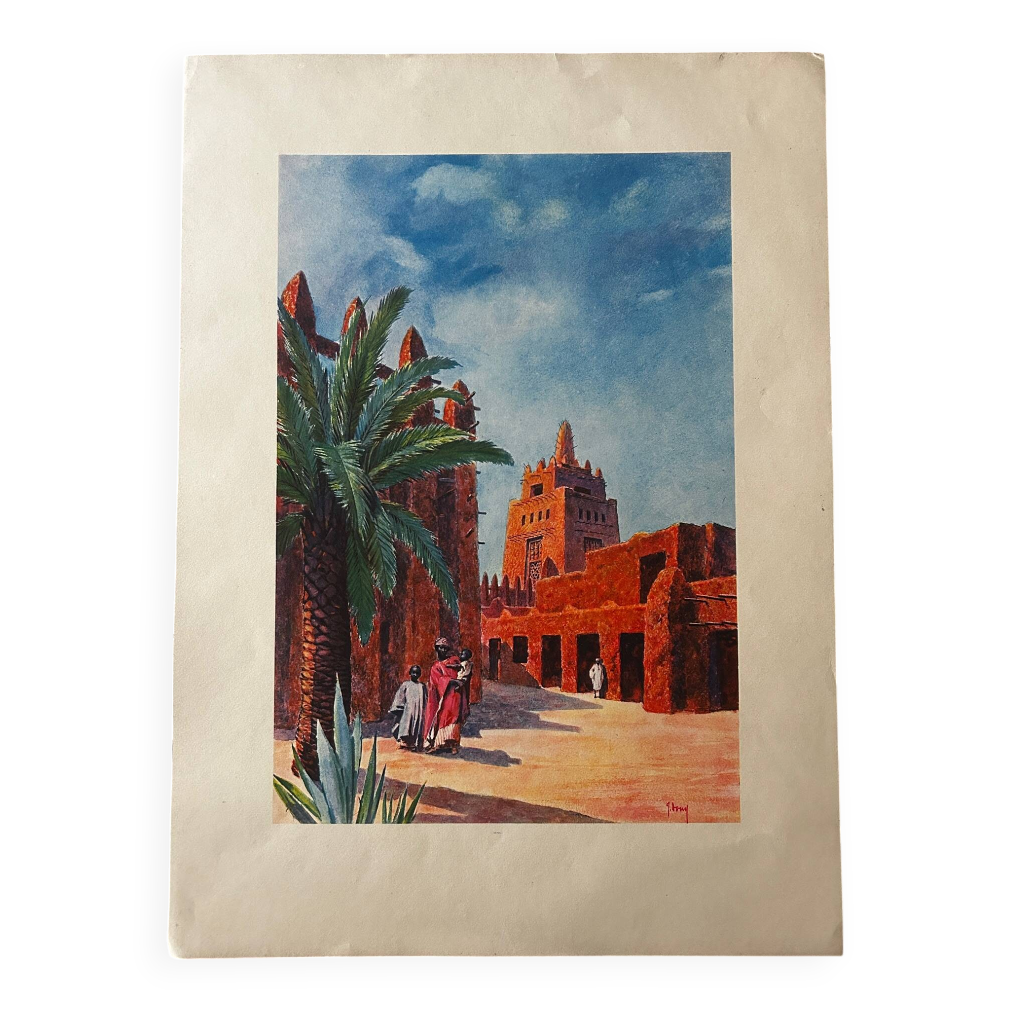 Orientalist lithograph from the 1950s