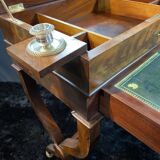 Louis-Philippe period mahogany writing desk with candlestick, 19th century