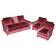 Ensemble canapé et paire de fauteuils victoriens en velours