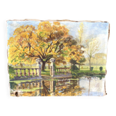 Old garden painting Gourbesville Normandy