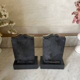 Art Deco onyx and marble bookends