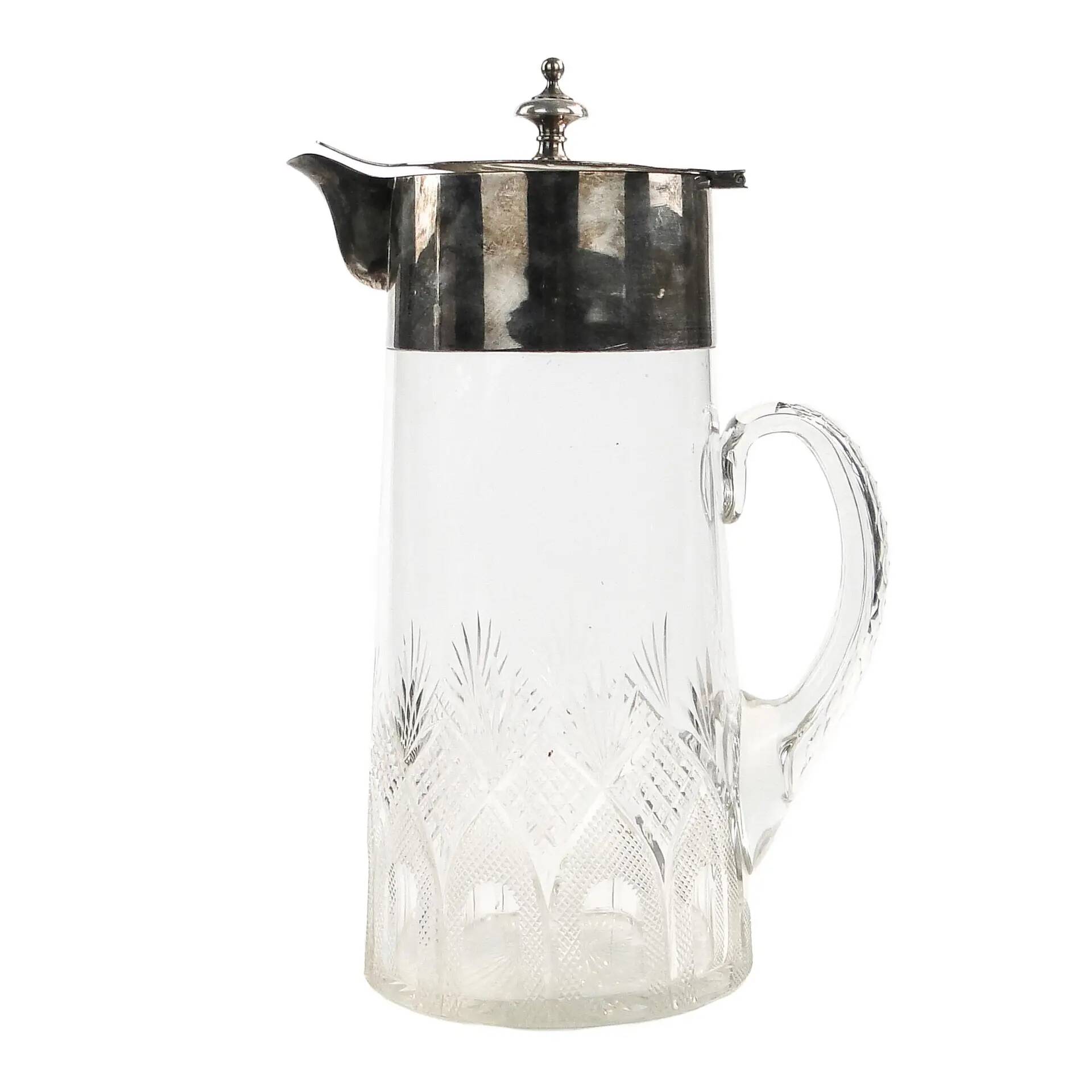 Art Deco wine jug, transparent glass, Germany, 1920s